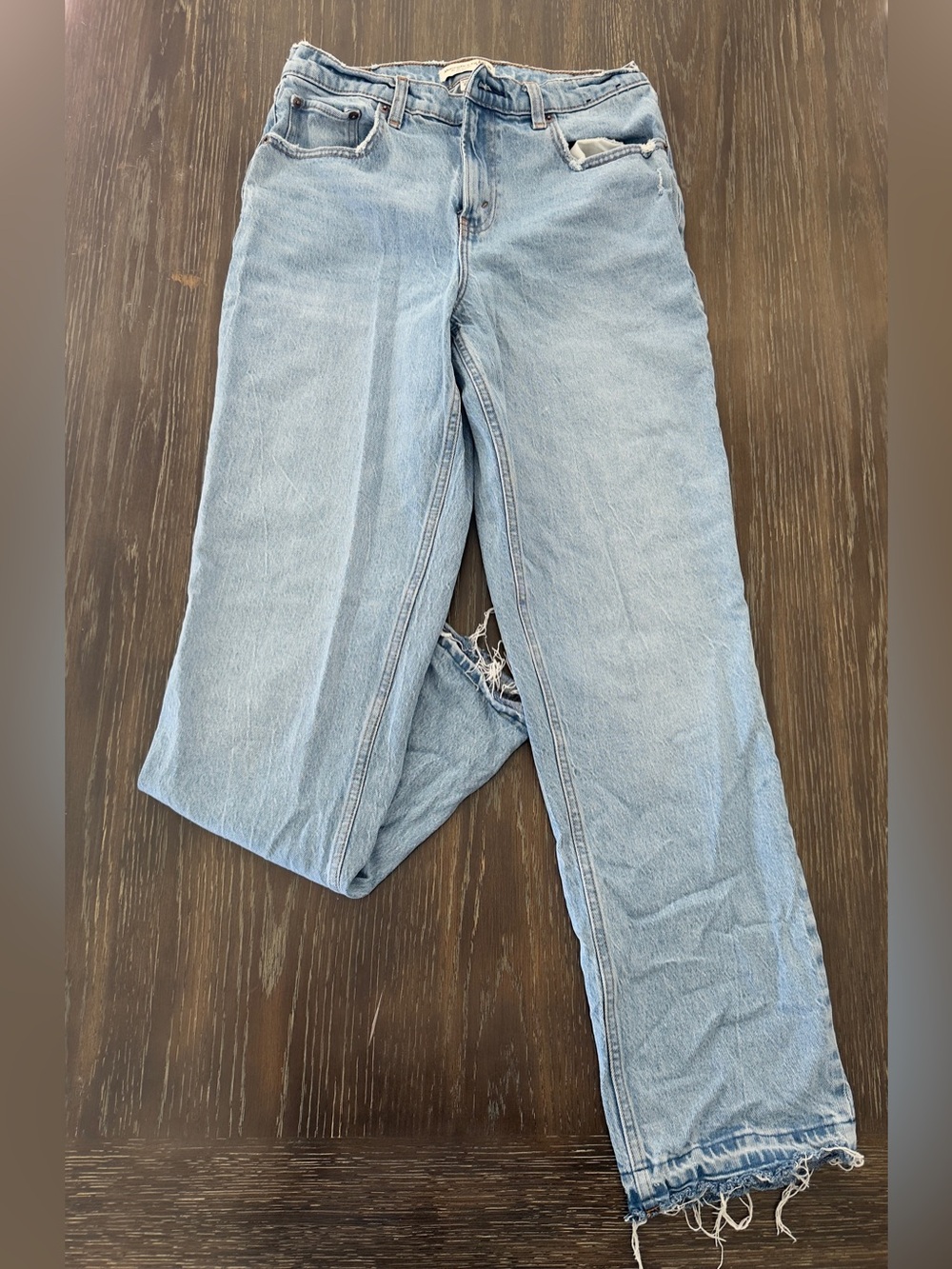 Light Wash Abercrombie Curve Love Straight Leg Jean